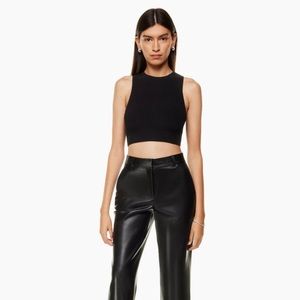 Aritzia Babaton Sculpt Knit Racer Cropped Tank